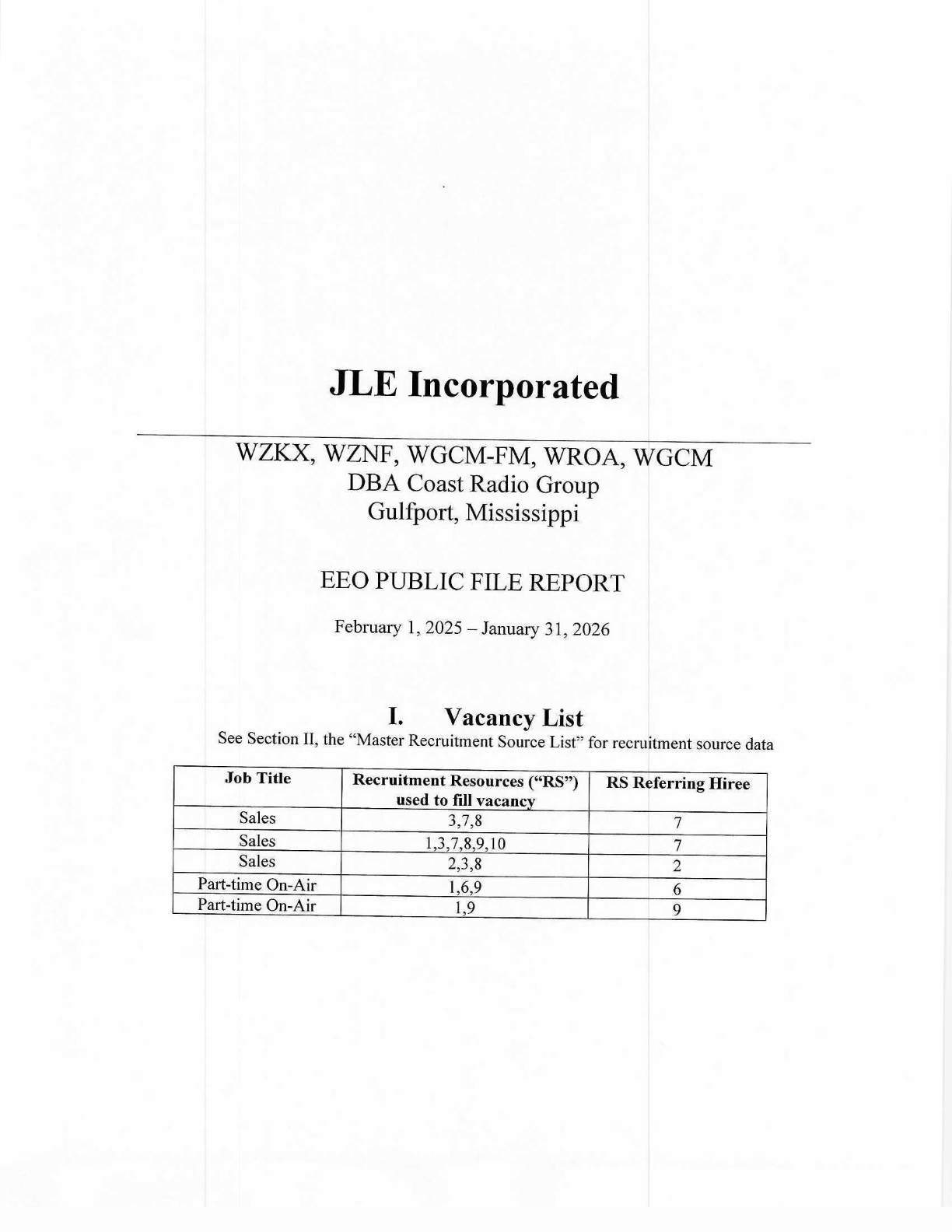 EEO report page 1